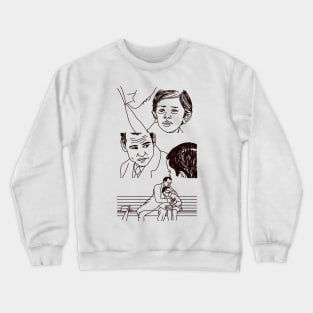 Crying-Boy-On-A-Bench Meme / Finding Neverland Meme Crewneck Sweatshirt